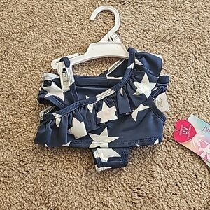 Blue Foil Star Ruffle Bikini Size 24 Months